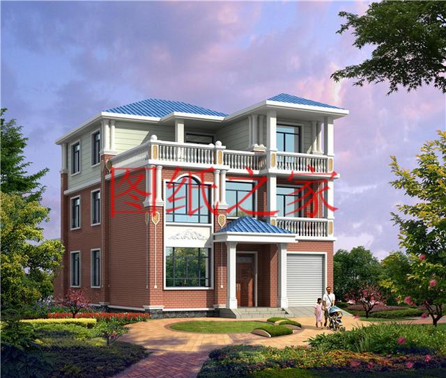 占地面積150平農(nóng)村三層別墅設(shè)計(jì)圖，外觀新穎別致，居住舒適