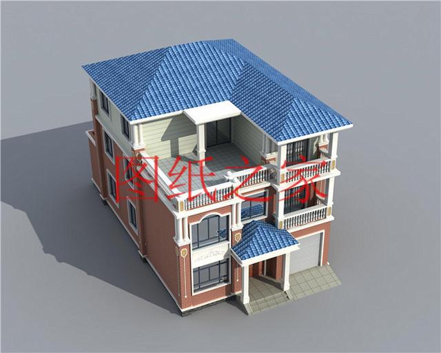占地面積150平農(nóng)村三層別墅設(shè)計(jì)圖，外觀新穎別致，居住舒適