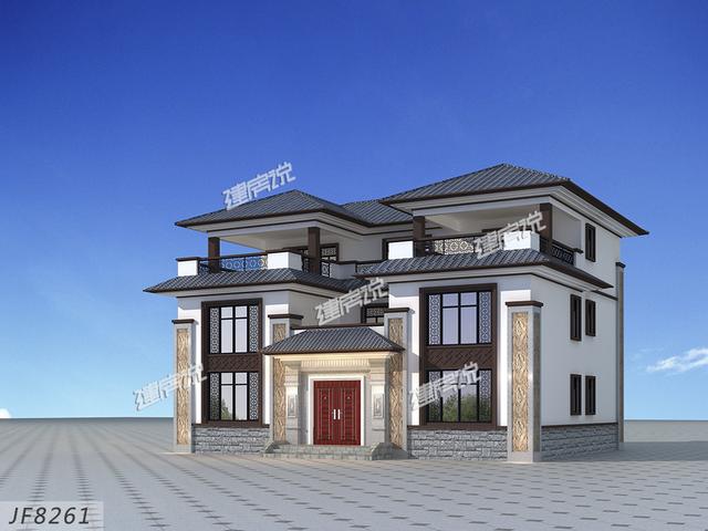 新中式別墅設(shè)計圖，富貴大氣，注重東方文化傳統(tǒng)，能帶來高品味的家居格調(diào)