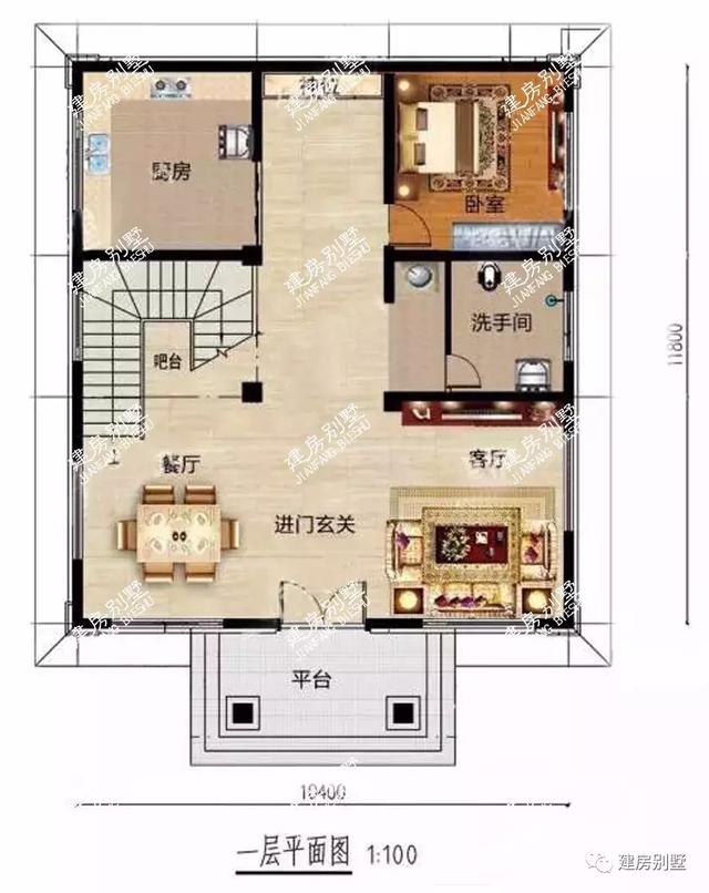 帶露臺的四層農村自建房設計圖，居住生活起來肯定既方便又舒適