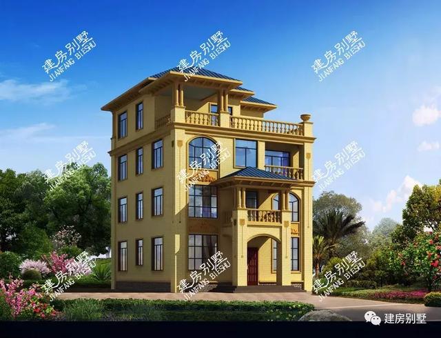 帶露臺的四層農村自建房設計圖，居住生活起來肯定既方便又舒適