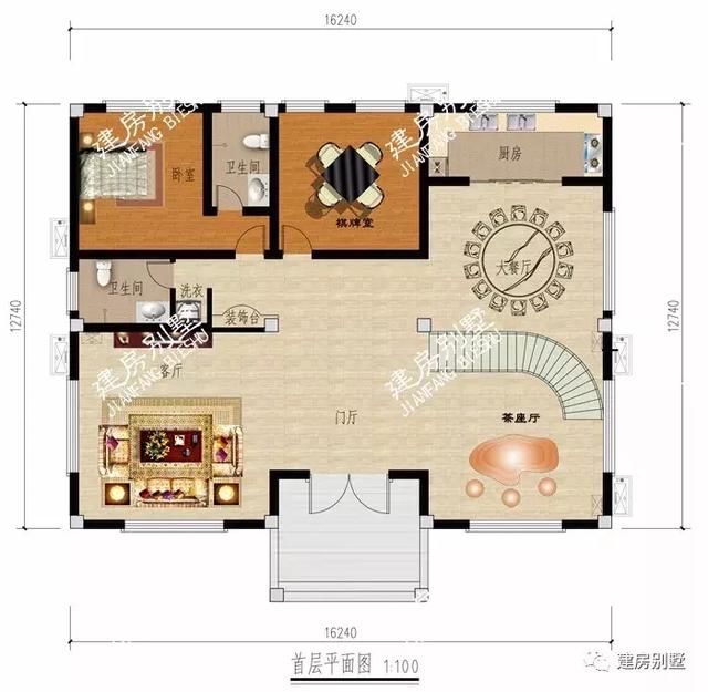 帶露臺的四層農村自建房設計圖，居住生活起來肯定既方便又舒適