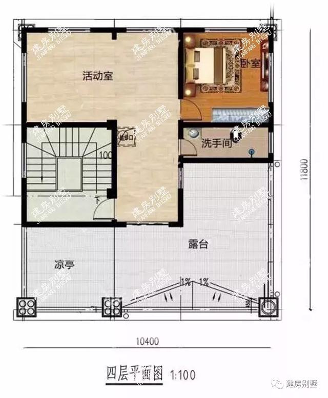 帶露臺的四層農村自建房設計圖，居住生活起來肯定既方便又舒適
