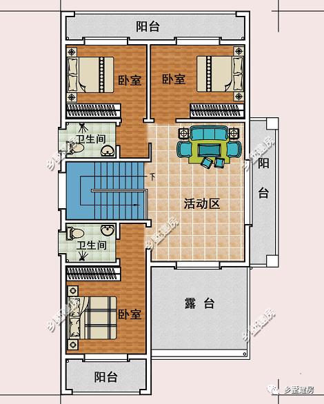 為大家推薦一款農(nóng)村自建房設(shè)計(jì)圖，造型簡(jiǎn)約大氣，造價(jià)45萬左右