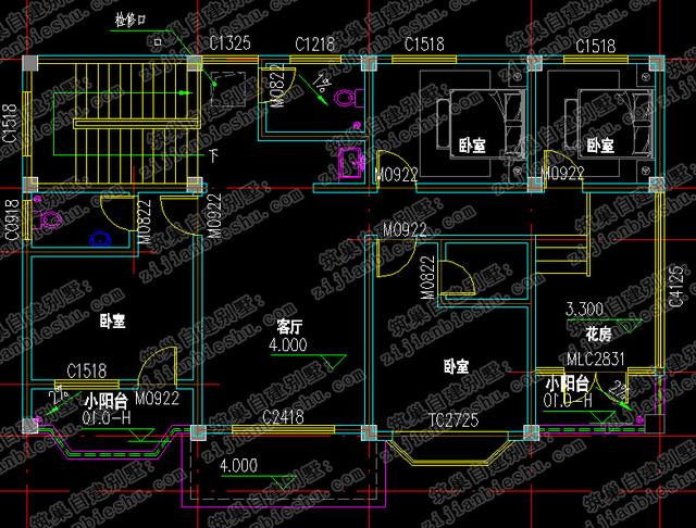 4套二層帶陽(yáng)光花房農(nóng)村自建別墅設(shè)計(jì)圖全套cad施工圖，打造創(chuàng)意私人小空間