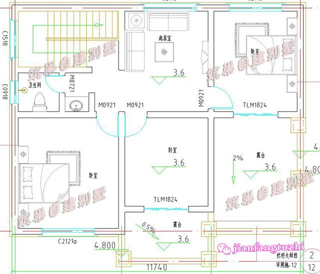 12x9米二層農(nóng)村小洋樓別墅設(shè)計施工方案，戶型實用漂亮，經(jīng)濟適用