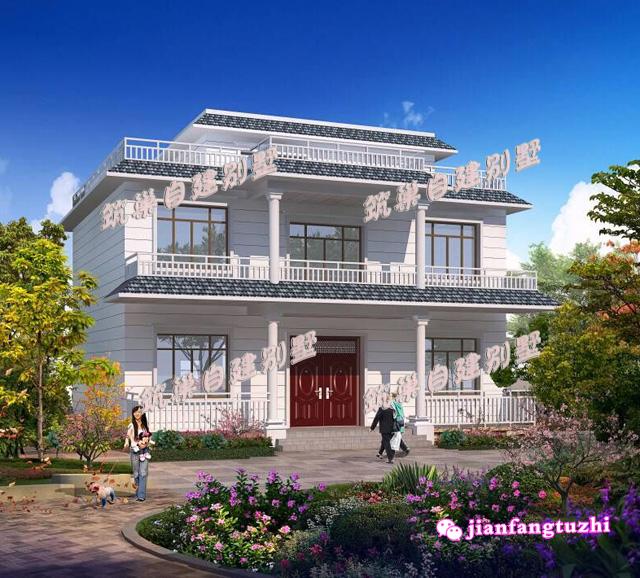 12x9米二層農(nóng)村小洋樓別墅設(shè)計施工方案，戶型實用漂亮，經(jīng)濟適用