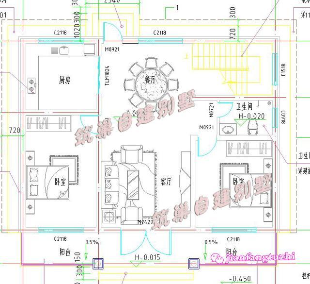 12x9米二層農(nóng)村小洋樓別墅設(shè)計施工方案，戶型實用漂亮，經(jīng)濟適用