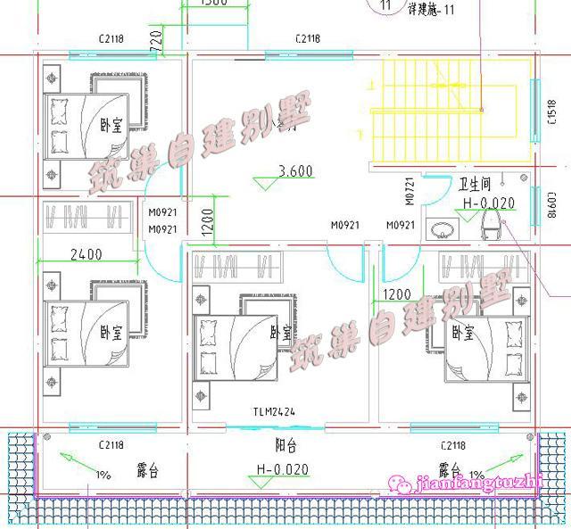 12x9米二層農(nóng)村小洋樓別墅設(shè)計施工方案，戶型實用漂亮，經(jīng)濟適用