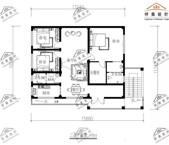 15.8X10.2中式元素民居自建房別墅設(shè)計圖案例，整體很不錯