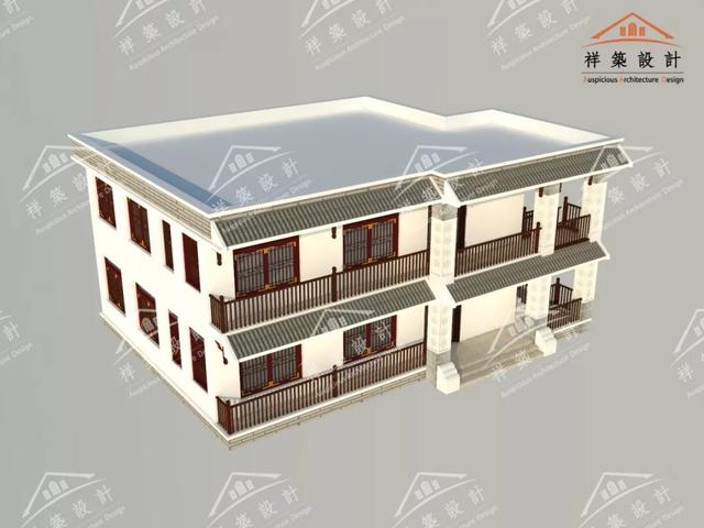 15.8X10.2中式元素民居自建房別墅設(shè)計圖案例，整體很不錯