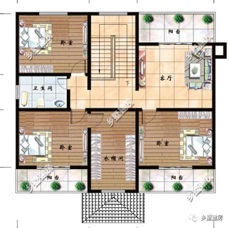 農(nóng)村自建別墅設(shè)計(jì)圖，還有旋轉(zhuǎn)樓梯，一家人住，老少皆宜