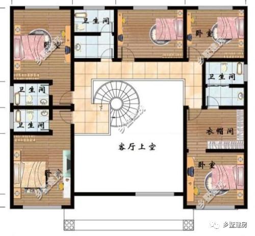 農(nóng)村自建別墅設(shè)計(jì)圖，還有旋轉(zhuǎn)樓梯，一家人住，老少皆宜