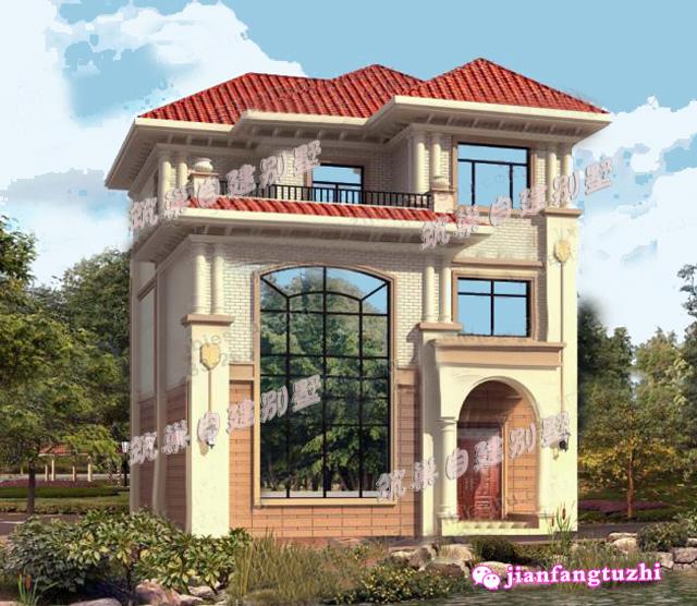 占地120平米簡(jiǎn)歐復(fù)式挑空客廳三層農(nóng)村別墅設(shè)計(jì)圖，你心動(dòng)了沒(méi)