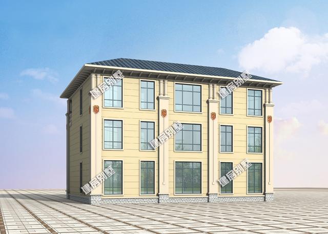 三層豪華別墅設(shè)計(jì)圖，16.1x12.3米，框架結(jié)構(gòu)，主體50萬左右