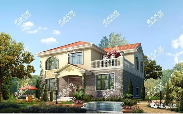 兩款帶露臺的別墅設(shè)計圖，造價都在23萬左右，戶型很實用