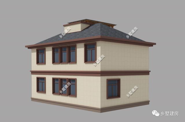 農(nóng)村別墅設(shè)計(jì)圖，外形大氣，顏色搭配又優(yōu)雅，實(shí)在太奪人眼球了