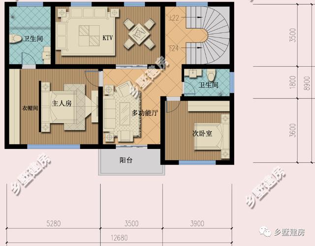 農(nóng)村別墅設(shè)計(jì)圖，外形大氣，顏色搭配又優(yōu)雅，實(shí)在太奪人眼球了