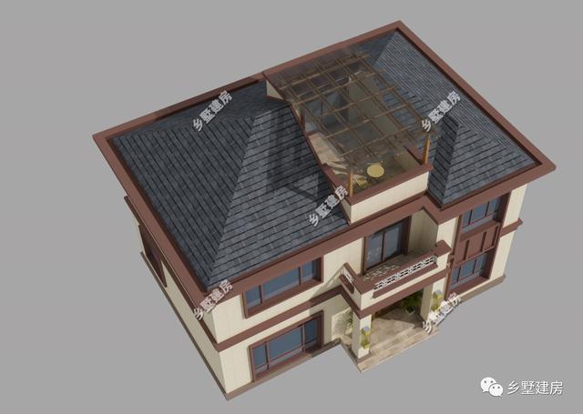 農(nóng)村別墅設(shè)計(jì)圖，外形大氣，顏色搭配又優(yōu)雅，實(shí)在太奪人眼球了
