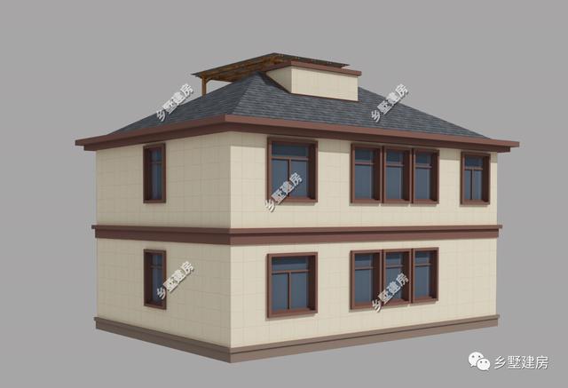 農(nóng)村別墅設(shè)計(jì)圖，外形大氣，顏色搭配又優(yōu)雅，實(shí)在太奪人眼球了