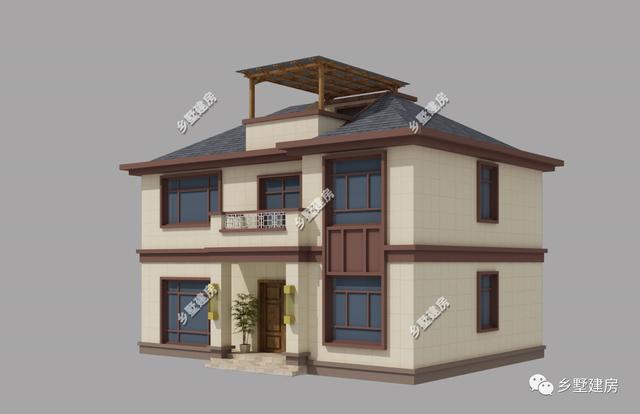 農(nóng)村別墅設(shè)計(jì)圖，外形大氣，顏色搭配又優(yōu)雅，實(shí)在太奪人眼球了