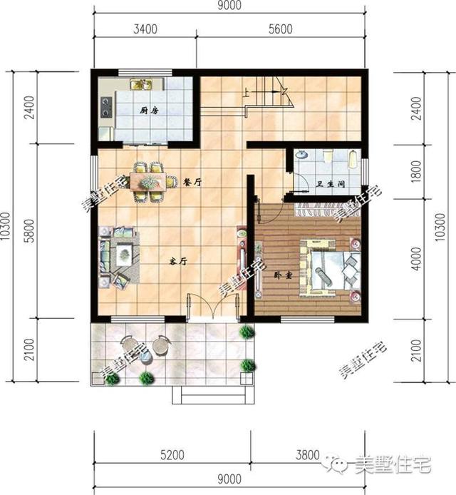 適合宅基地小面寬的別墅設(shè)計(jì)圖，外觀漂亮，室內(nèi)布局也十分合理