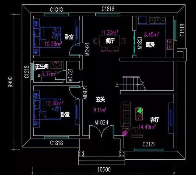二層小戶型自建房，主體造價20萬，經(jīng)濟實用，接地氣的好戶型