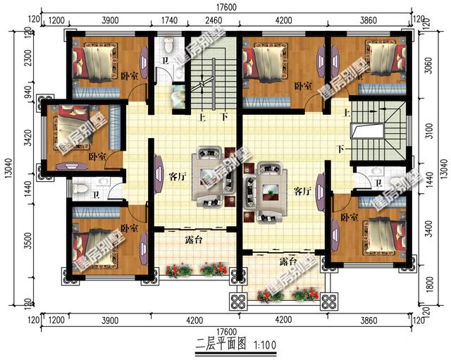 一房兩戶農(nóng)村別墅設(shè)計圖，兄弟同心為父母建最溫暖的家