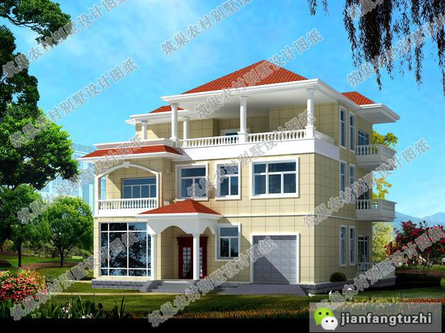 4款三層農(nóng)村住宅設(shè)計(jì)圖，帶豪華臥室套房+車庫(kù)+挑空客廳，想要的應(yīng)有盡有