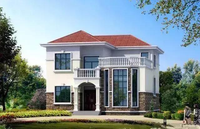 農(nóng)村二層輕鋼別墅設(shè)計(jì)圖，外觀漂亮，簡(jiǎn)單大方，方便實(shí)用