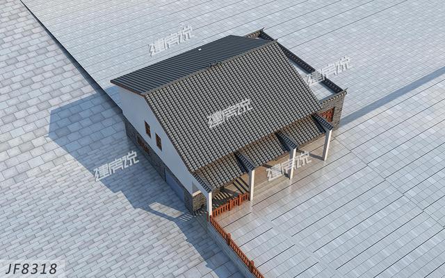 新中式風(fēng)格別墅設(shè)計(jì)圖，帶架空層，這小院子也很別致