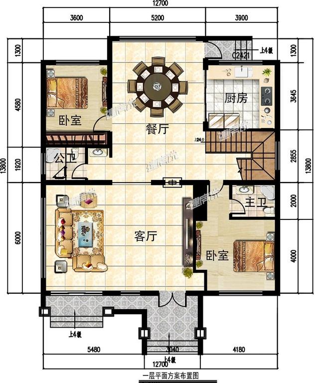 大多數(shù)人想建的二層別墅設(shè)計圖，層數(shù)不高不低，造價不也會太高