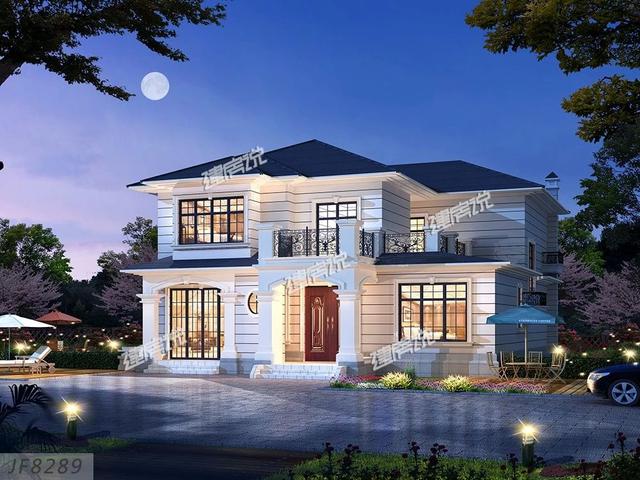 大多數(shù)人想建的二層別墅設(shè)計圖，層數(shù)不高不低，造價不也會太高