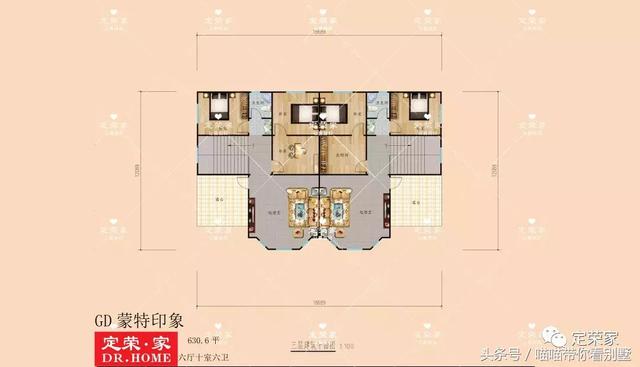 三層別墅設(shè)計圖，多臥室，人丁興旺也不怕，可以滿足你的需求