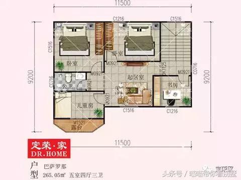 三層別墅設(shè)計圖，多臥室，人丁興旺也不怕，可以滿足你的需求