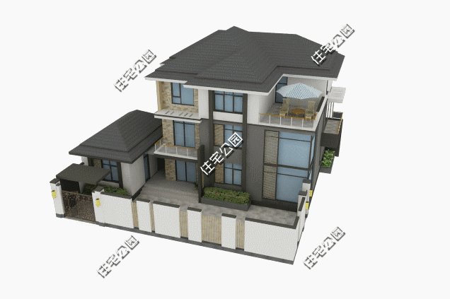 高品質(zhì)現(xiàn)代風(fēng)別墅設(shè)計(jì)圖，附裝修效果圖