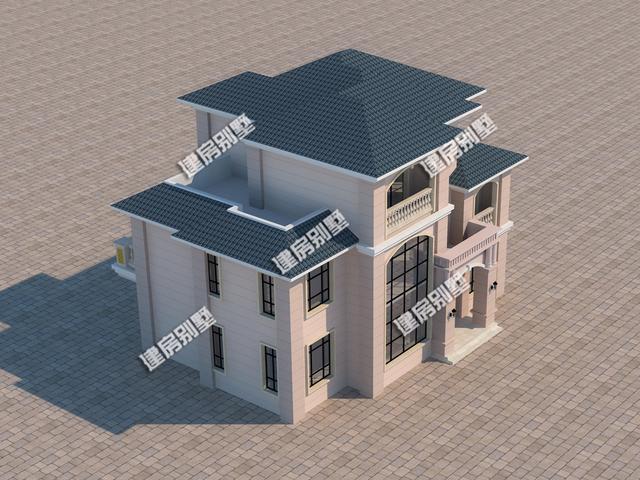 三層自建房設(shè)計圖，16.1x12米，客廳挑空+開敞式餐廚+家庭健身房，應(yīng)有盡有