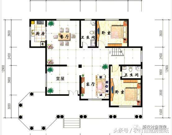 大氣二層歐式別墅設(shè)計(jì)圖，多面開(kāi)窗，南北通透，功能一應(yīng)俱全