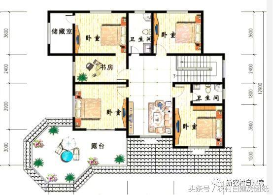 大氣二層歐式別墅設(shè)計(jì)圖，多面開(kāi)窗，南北通透，功能一應(yīng)俱全