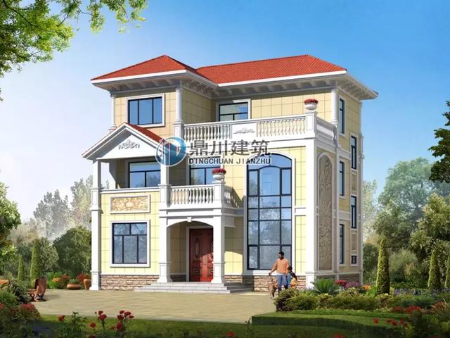 漂亮三層小別墅設(shè)計(jì)圖，帶露臺(tái)和堂屋，簡(jiǎn)直是農(nóng)村自建房典范