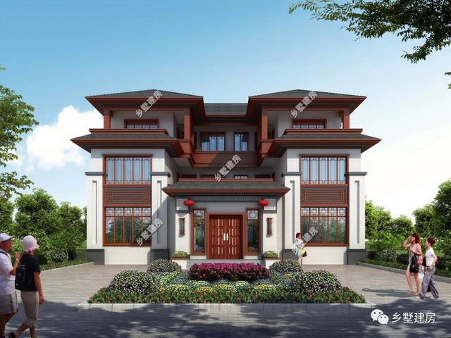 推薦一款十分亮眼的新中式四合院別墅設(shè)計(jì)圖，黛瓦白墻，有種意境美