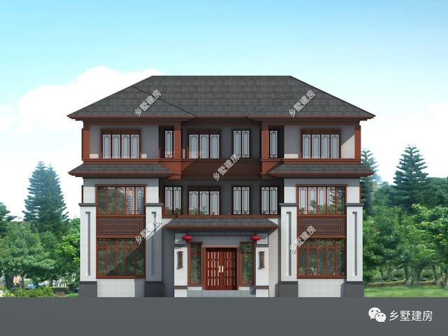 推薦一款十分亮眼的新中式四合院別墅設(shè)計(jì)圖，黛瓦白墻，有種意境美