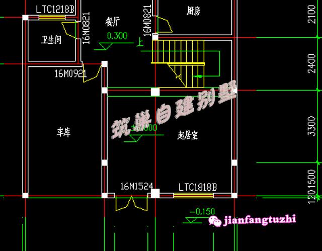 農(nóng)村三層自建別墅設(shè)計(jì)圖，露臺(tái)+車庫，戶型簡約方正