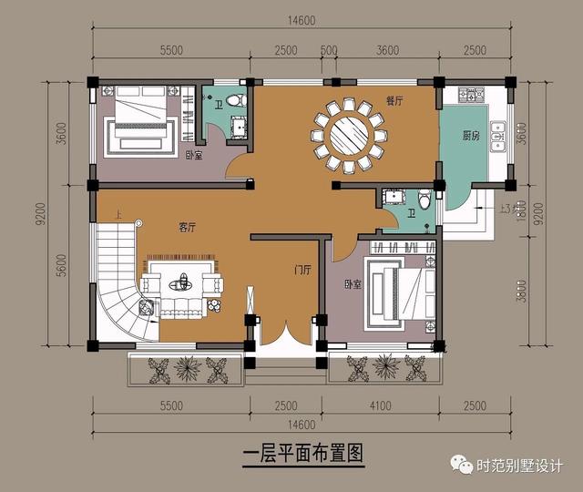 小進(jìn)深三層復(fù)式新中式別墅設(shè)計(jì)圖，戶型方正，四周通透