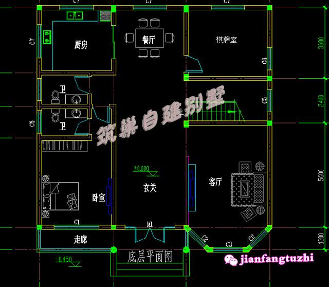 農(nóng)村二層小別墅設(shè)計(jì)圖，結(jié)構(gòu)簡(jiǎn)單大氣，采光通透，舒適清爽