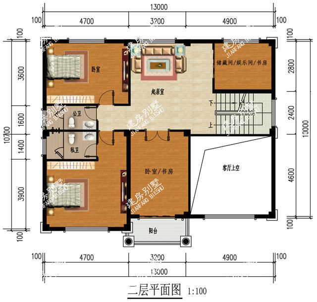 13x10.7米三層別墅設(shè)計(jì)圖，建房子，住的舒適是首要