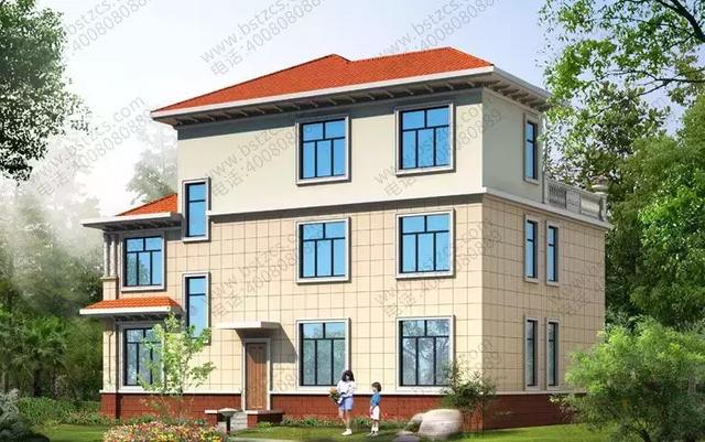 三層農(nóng)村自建房設(shè)計(jì)圖，帶堂屋車庫(kù)臥室套間，美觀實(shí)用