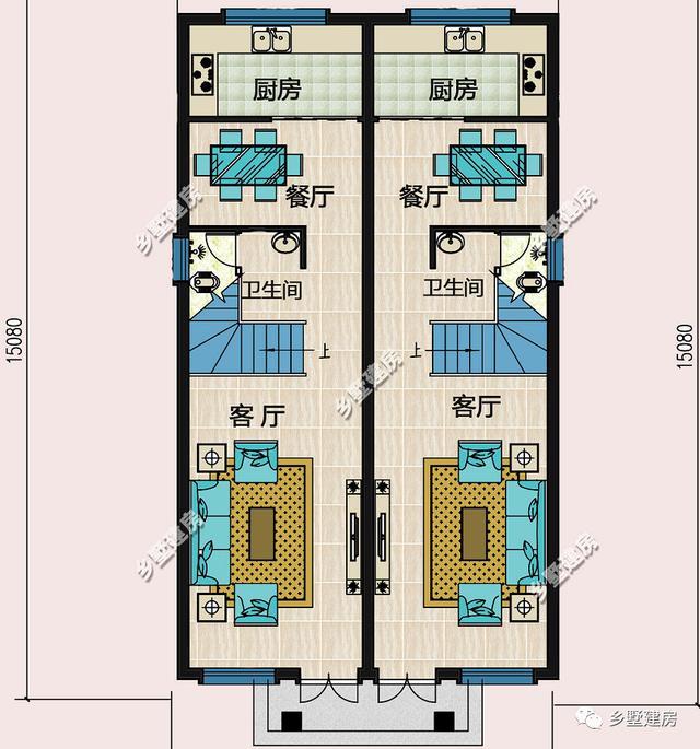 小面寬也能建雙拼，看看這款農(nóng)村別墅設(shè)計圖，你就知道了
