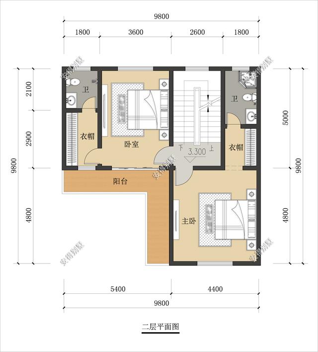 占地70平的3層小別墅設計圖，戶型呈現(xiàn)L型，入戶圍合成小庭院