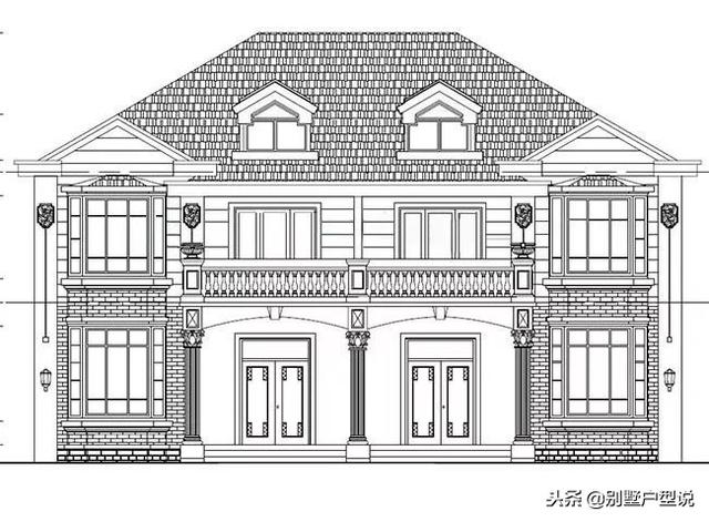 16×11米農(nóng)村二層雙拼別墅設(shè)計(jì)圖，功能分區(qū)合理